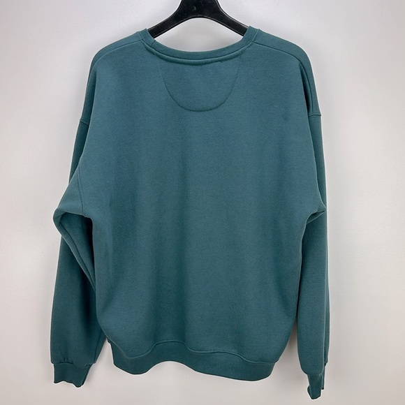 Natural Life Teal Making It Up As I go Sweatshirt Small Floral Graphic Oversized - Picture 2 of 12